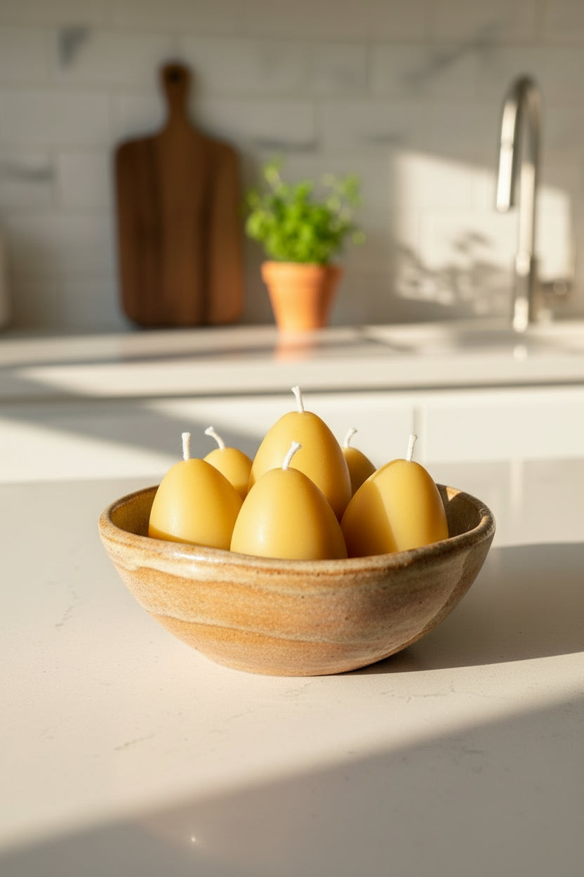 Beeswax Egg Candle