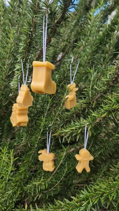 Beeswax Christmas Ornament/Candle - Petite